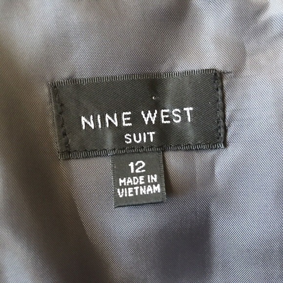 Nine West Suit Dress Sz12 Gray Fitted Kick Pleat Knee Length Sleeveless - Picture 3 of 12